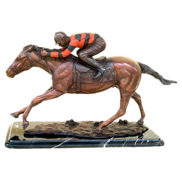 Horse and Jockey Bronze Gallery Sculpture Kentucky Derby Statue